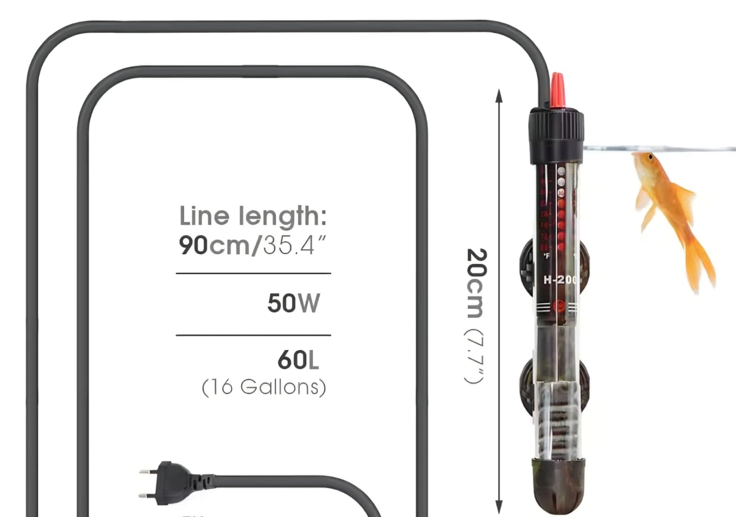 Calentador Ajustable 17-35°C Para Acuario 220V