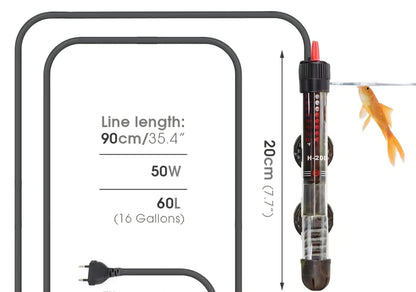 Calentador Ajustable 17-35°C Para Acuario 220V
