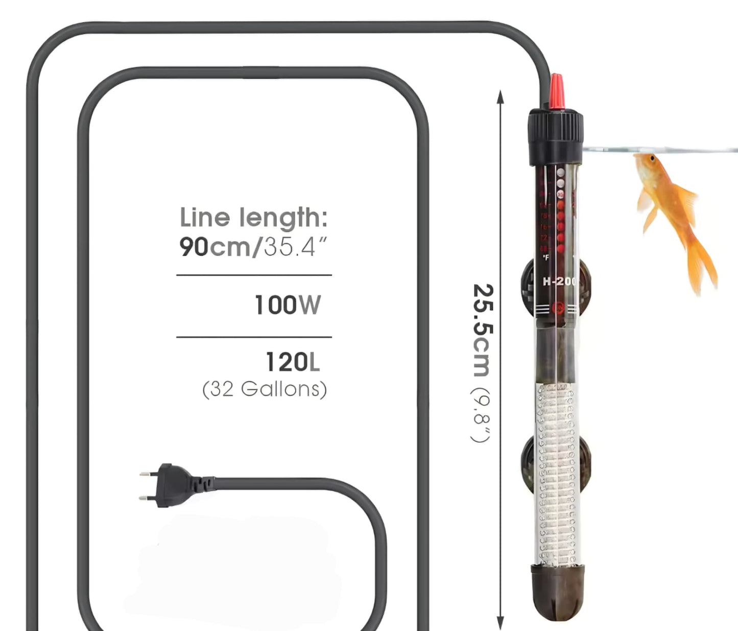 Calentador Ajustable 17-35°C Para Acuario 220V